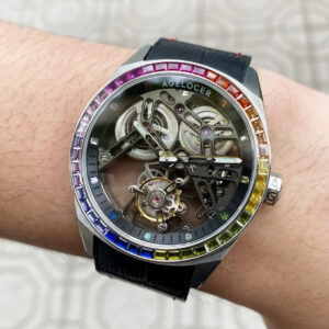 Đồng Hồ Agelocer Tourbillon 9101K4 Skeleton Chính Hãng Nam 42mm (1)