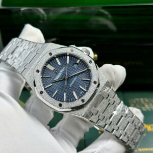 Đồng Hồ Audemars Piguet Royal Oak 15410 Frosted Mặt Xanh Dương Xưởng APS 41mm (9)