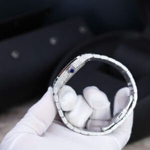 Đồng Hồ Cartier Santos Chế Tác Full Đá Moissanite Hong Kong Nam (11)