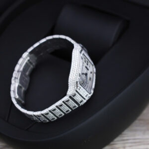 Đồng Hồ Cartier Santos Chế Tác Full Đá Moissanite Hong Kong Nam (11)