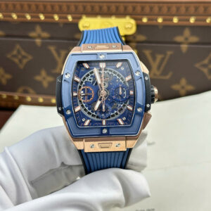 Đồng Hồ Hublot Spirit Of Big Bang King Gold Viền Gốm Xanh Replica Xưởng BBF 42mm (1)