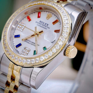 Đồng Hồ Nữ Rolex DateJust Đính Đá Fake Máy Pin Nhật Giá Rẻ 32mm (8)