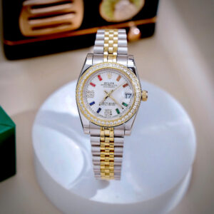 Đồng Hồ Nữ Rolex DateJust Đính Đá Fake Máy Pin Nhật Giá Rẻ 32mm (8)