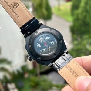 Đồng Hồ Oblvlo OBL-4B-BRBL Nam Chính Hãng Dây Da Màu Đen 42mm (1)