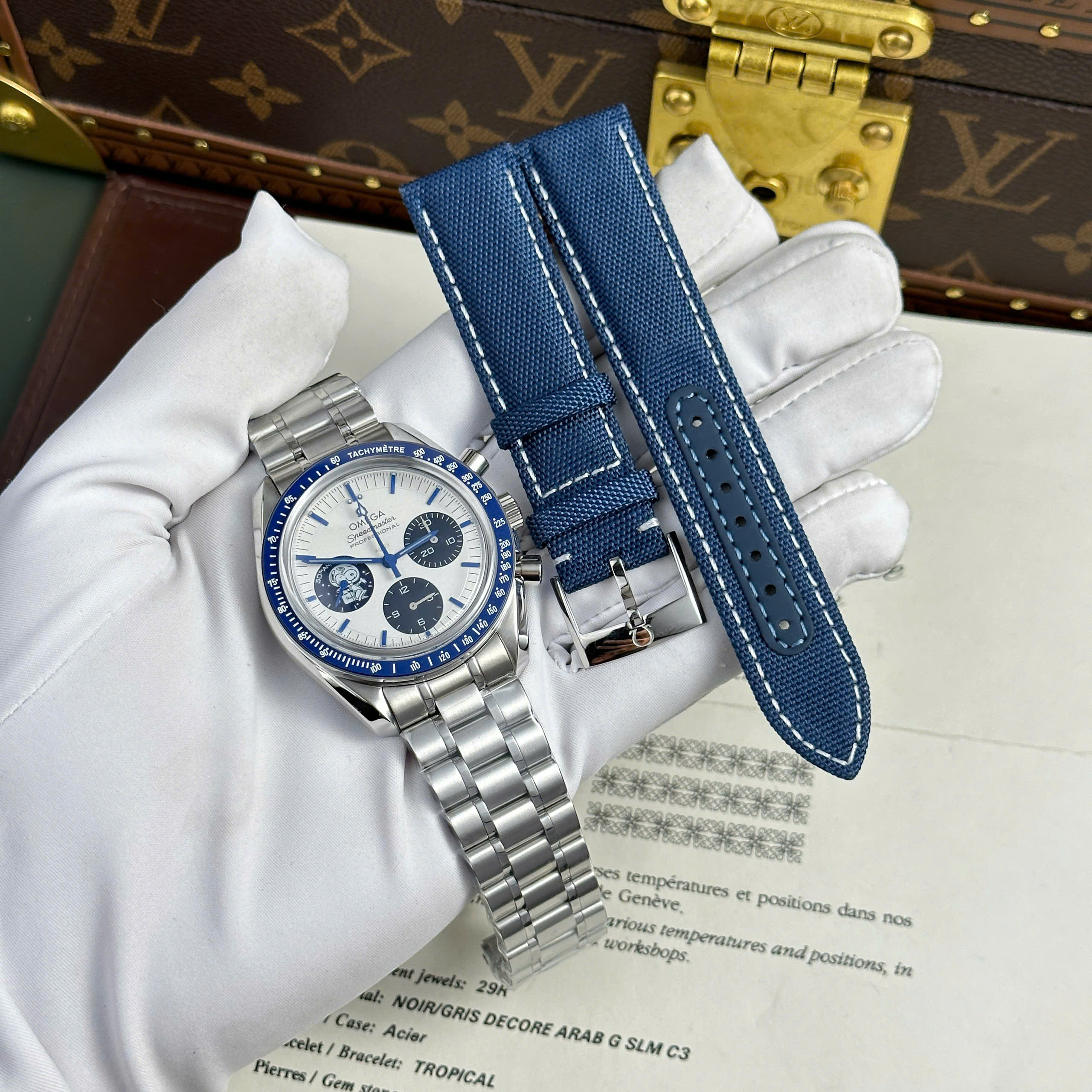 Đồng Hồ Omega Speedmaster Silver Snoopy 50th Anniversary Nhà Máy N1 42mm (13)