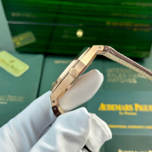 Đồng Hồ Audemars Piguet Royal Oak 15400OR Replica Dây Da Nâu Xưởng APS 41mm (1)