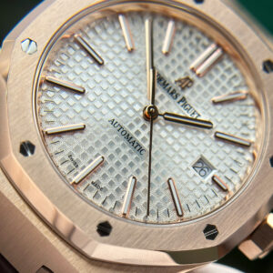 Đồng Hồ Audemars Piguet Royal Oak 15400OR Replica Dây Da Nâu Xưởng APS 41mm (1)