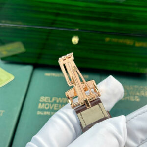 Đồng Hồ Audemars Piguet Royal Oak 15400OR Replica Dây Da Nâu Xưởng APS 41mm (1)