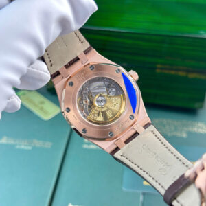 Đồng Hồ Audemars Piguet Royal Oak 15400OR Replica Dây Da Nâu Xưởng APS 41mm (1)