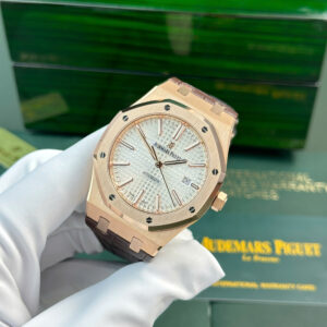 Đồng Hồ Audemars Piguet Royal Oak 15400OR Replica Dây Da Nâu Xưởng APS 41mm (1)
