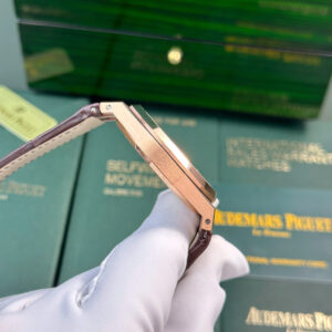 Đồng Hồ Audemars Piguet Royal Oak 15400OR Replica Dây Da Nâu Xưởng APS 41mm (1)