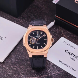 Đồng Hồ Carnival 8128G1 Chính Hãng Cơ Lộ Máy Dây Da Màu Đen 41mm (8)