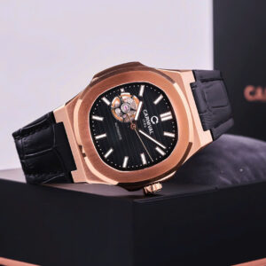 Đồng Hồ Carnival 8128G1 Chính Hãng Cơ Lộ Máy Dây Da Màu Đen 41mm (8)