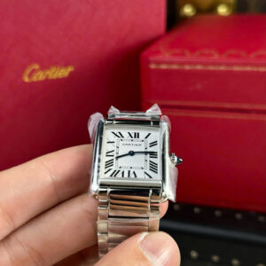 Đồng Hồ Cartier Tank Must Large Replica Mặt Chữ Nhật Dây Thép AF 25mm (2)