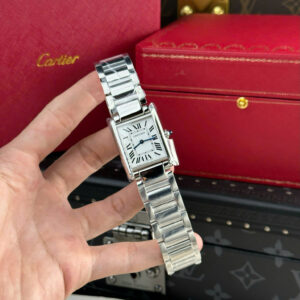 Đồng Hồ Cartier Tank Must Large Replica Mặt Chữ Nhật Dây Thép AF 25mm (2)
