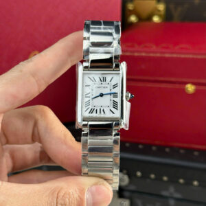 Đồng Hồ Cartier Tank Must Large Replica Mặt Chữ Nhật Dây Thép AF 25mm (2)