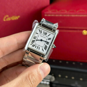 Đồng Hồ Cartier Tank Must Large Replica Mặt Chữ Nhật Dây Thép AF 25mm (2)