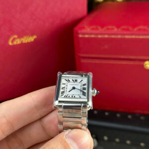 Đồng Hồ Cartier Tank Must Small Replica Mặt Chữ Nhật Máy Pin 22mm (11)