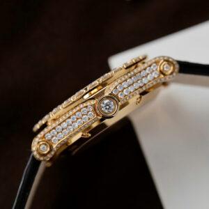 Đồng Hồ Chopard Happy Diamonds Bọc Vàng 18K Đính Kim Cương Moissanite 36mm (1)