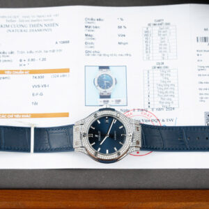 Đồng Hồ Classic Fusion Đính Kim Cương Thiên Nhiên Màu Xanh Chế Tác Hong Kong 38mm (1)