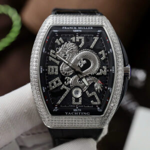 Đồng Hồ Franck Muller V45 Dragon Black Đính Full Đá Replica Nhà Máy ABF 45mm (1)