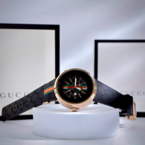 Đồng Hồ Gucci Like Auth Dây Cao Su Màu Đen Size Uniex Nam Nữ 40mm (5)