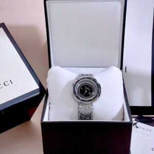 Đồng Hồ Gucci Nữ Siêu Cấp Dây Da Mặt Số Màu Đen Máy Pin Like Auth 38mm (1)