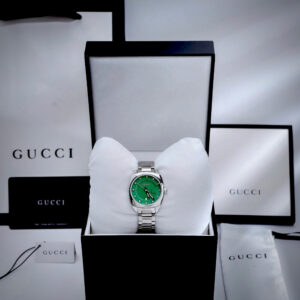 Đồng Hồ Gucci Nữ Siêu Cấp Mặt Xanh Ngọc Lục Bảo Dây Kim Loại 29mm (1)
