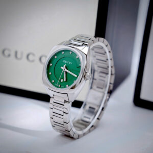 Đồng Hồ Gucci Nữ Siêu Cấp Mặt Xanh Ngọc Lục Bảo Dây Kim Loại 29mm (1)