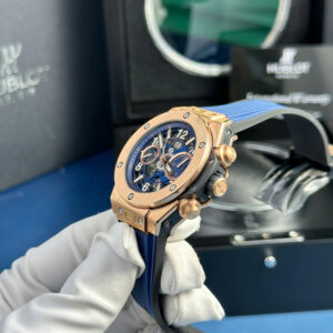 Đồng Hồ Hublot Big Bang Unico King Gold Blue Replica Nhà Máy BBF 42mm (2)