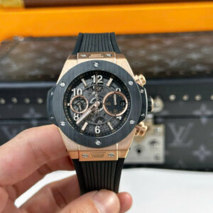 Đồng Hồ Hublot Big Bang Unico King Gold Viền Gốm Đen Replica Nhà Máy BBF 42mm (10)