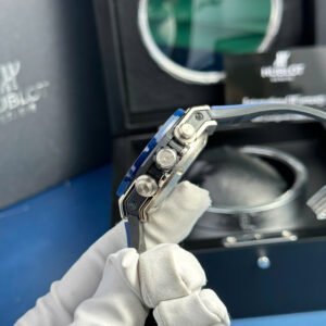 Đồng Hồ Hublot Big Bang Unico Titanium Viền Gốm Xanh Replica Xưởng BBF 42mm (7)