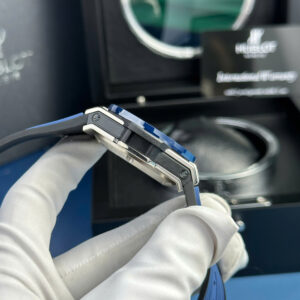 Đồng Hồ Hublot Big Bang Unico Titanium Viền Gốm Xanh Replica Xưởng BBF 42mm (7)