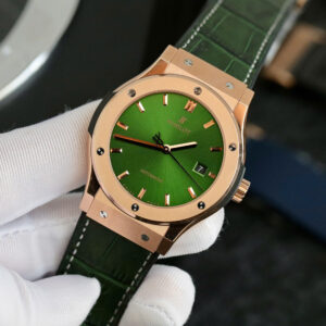Đồng Hồ Hublot Classic Fusion King Gold Màu Xanh Lá Cây Rep 11 Xưởng JJF 42mm (8)