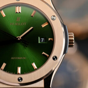 Đồng Hồ Hublot Classic Fusion King Gold Màu Xanh Lá Cây Rep 11 Xưởng JJF 42mm (8)