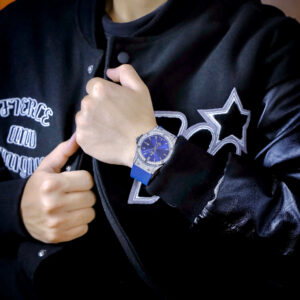 Đồng Hồ Hublot Nam Đính Full Đá Fake Nhật Màu Xanh Dương 42mm (2)