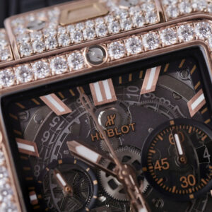 Đồng Hồ Hublot Square Bang Unico King Gold Chế Tác Đính Đá Moissanite 42mm (7)