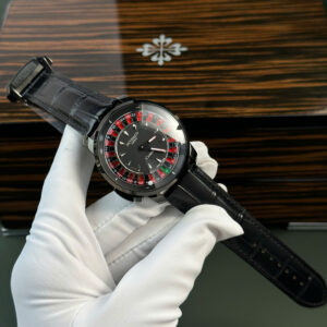 Đồng Hồ Jacob & Co Casino Roulette Nam Dây Da Màu Đen Replica 11 44mm (1)