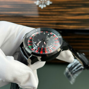 Đồng Hồ Jacob & Co Casino Roulette Nam Dây Da Màu Đen Replica 11 44mm (1)