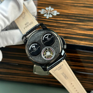 Đồng Hồ Jacob & Co Casino Roulette Nam Dây Da Màu Đen Replica 11 44mm (1)