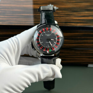 Đồng Hồ Jacob & Co Casino Roulette Nam Dây Da Màu Đen Replica 11 44mm (1)