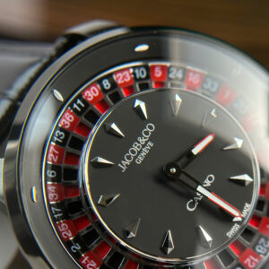 Đồng Hồ Jacob & Co Casino Roulette Nam Dây Da Màu Đen Replica 11 44mm (1)