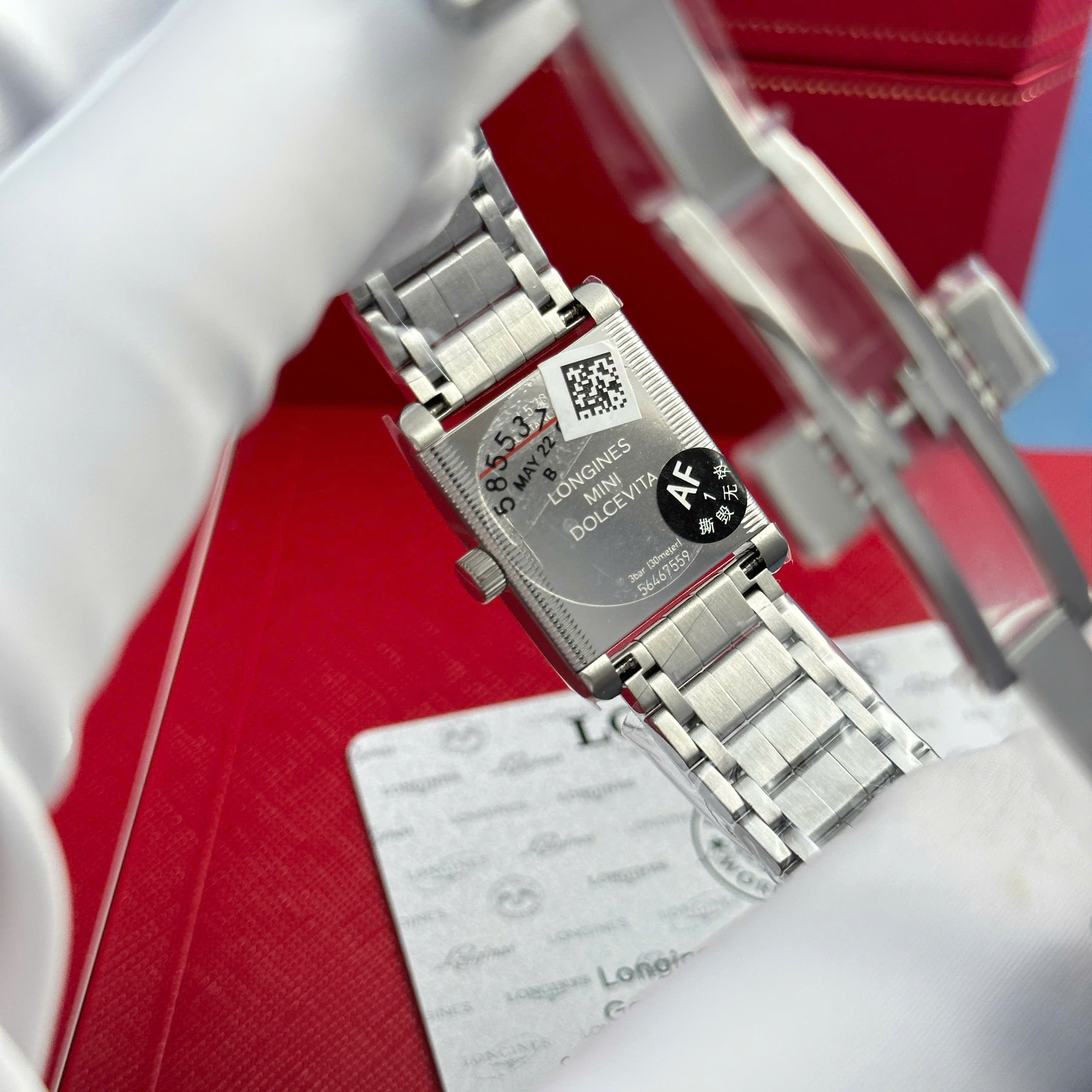 Đồng Hồ Longines Mini DolceVita Nữ Dây Kim Loại Mặt Chữ Nhật Xưởng AF 22x29mm (2)