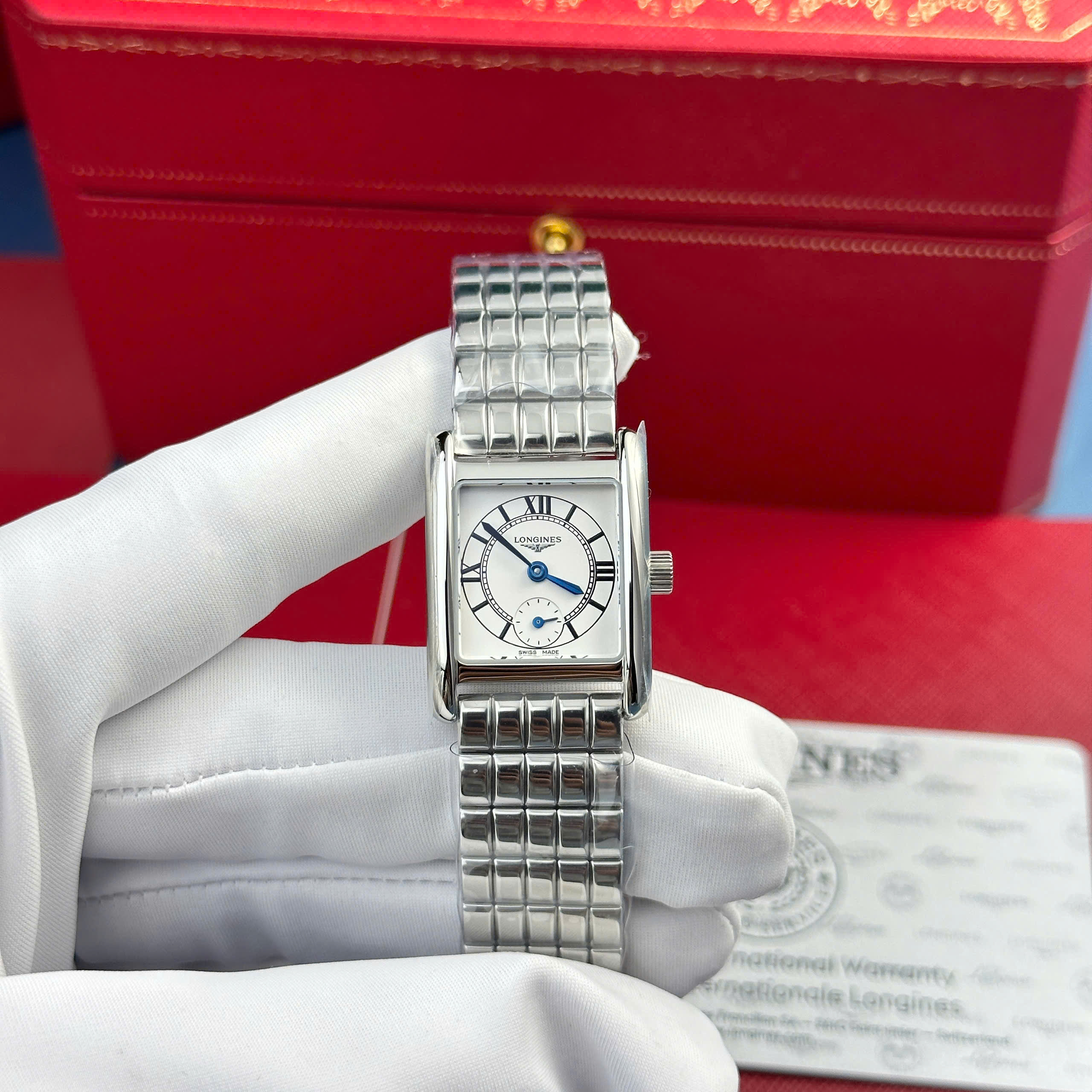 Đồng Hồ Longines Mini DolceVita Nữ Dây Kim Loại Mặt Chữ Nhật Xưởng AF 22x29mm (2)