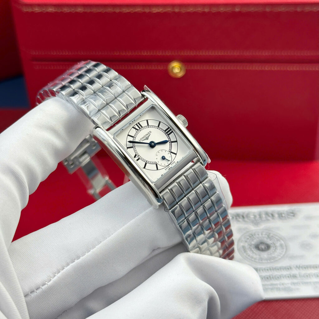 Đồng Hồ Longines Mini DolceVita Nữ Dây Kim Loại Mặt Chữ Nhật Xưởng AF 22x29mm (2)