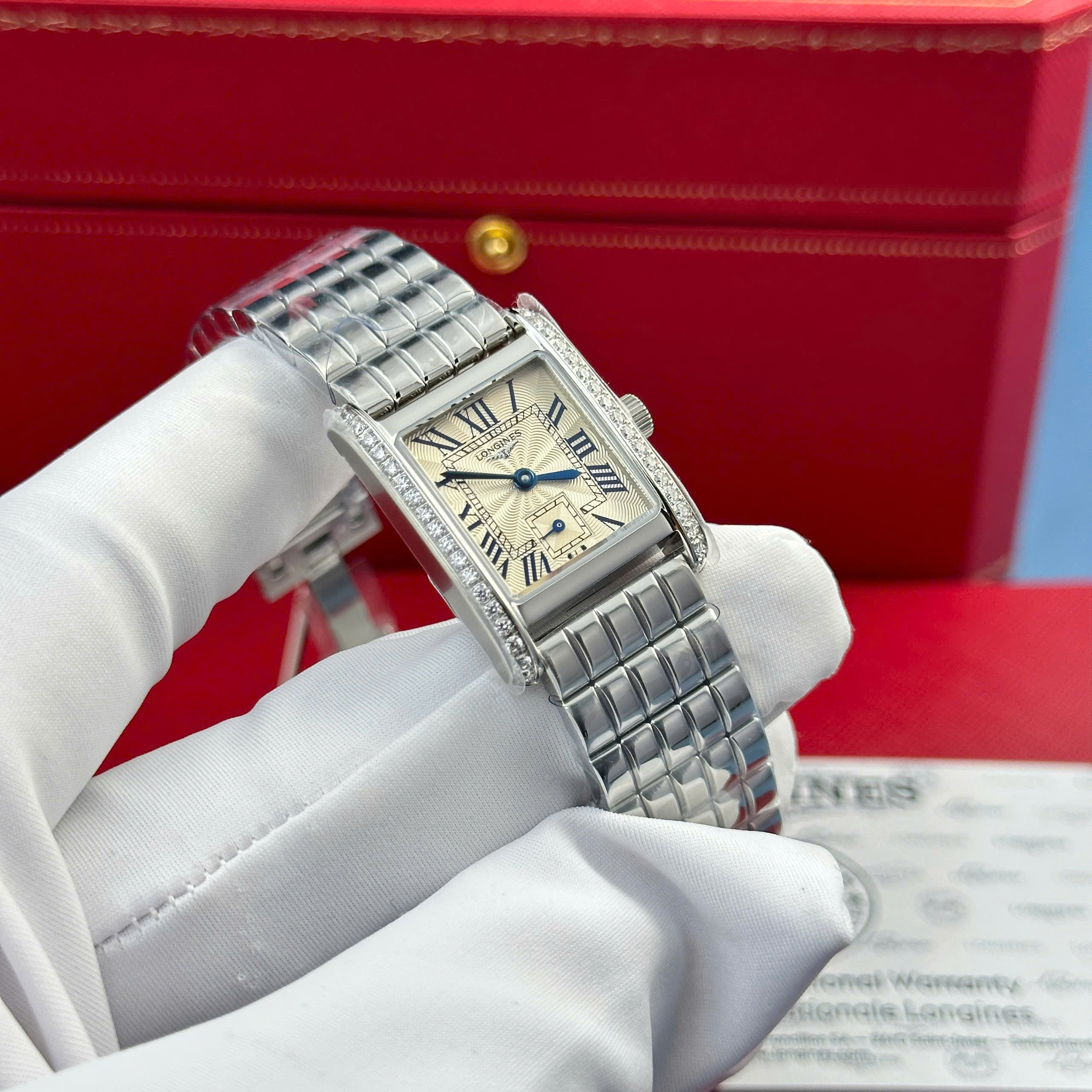 Đồng Hồ Longines Mini DolceVita Nữ Đính Đá Dây Kim Loại Xưởng AF 22x29mm (1)