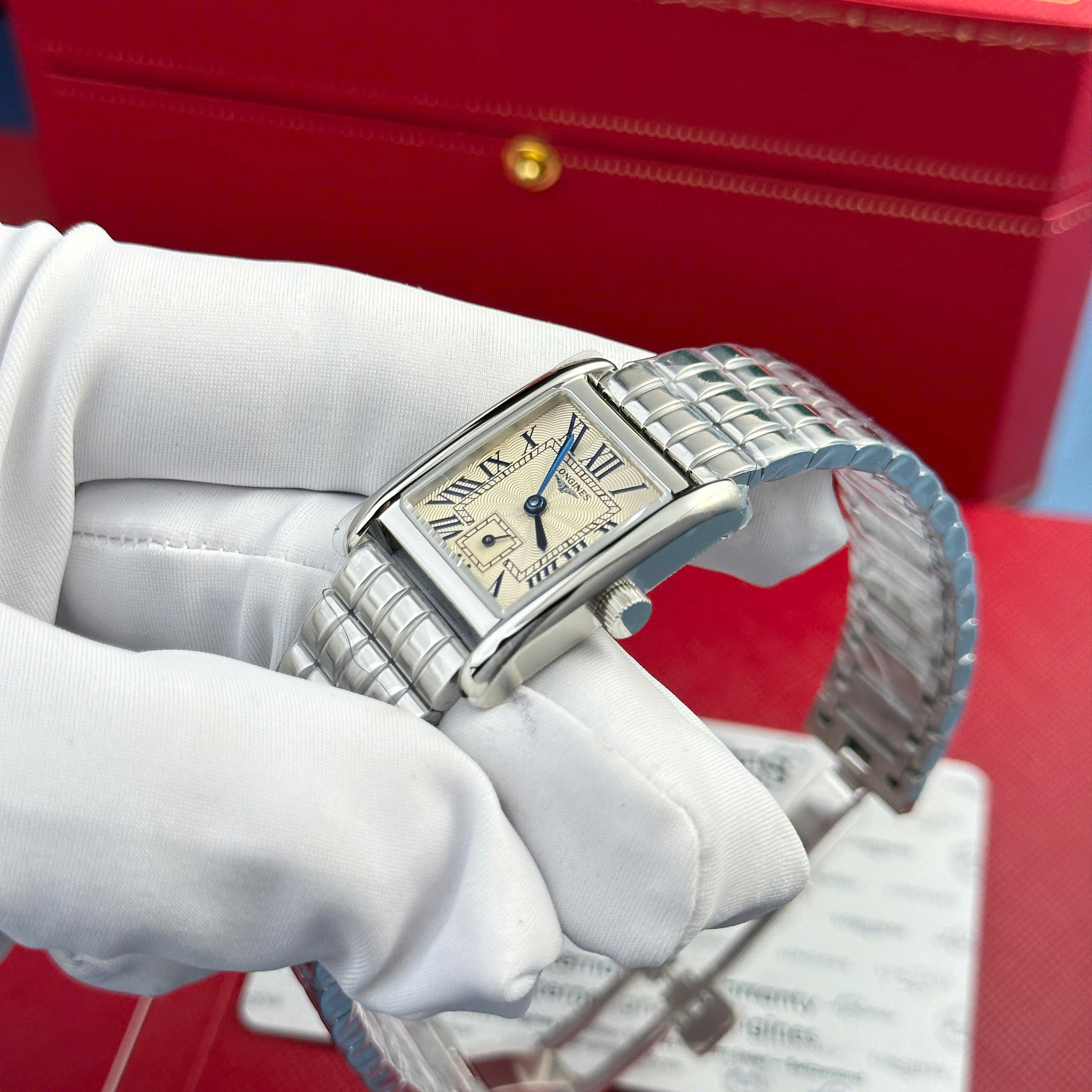 Đồng Hồ Longines Mini DolceVita Nữ Mặt Chữ Nhật Replica 11 Xưởng AF 22x29mm (1)