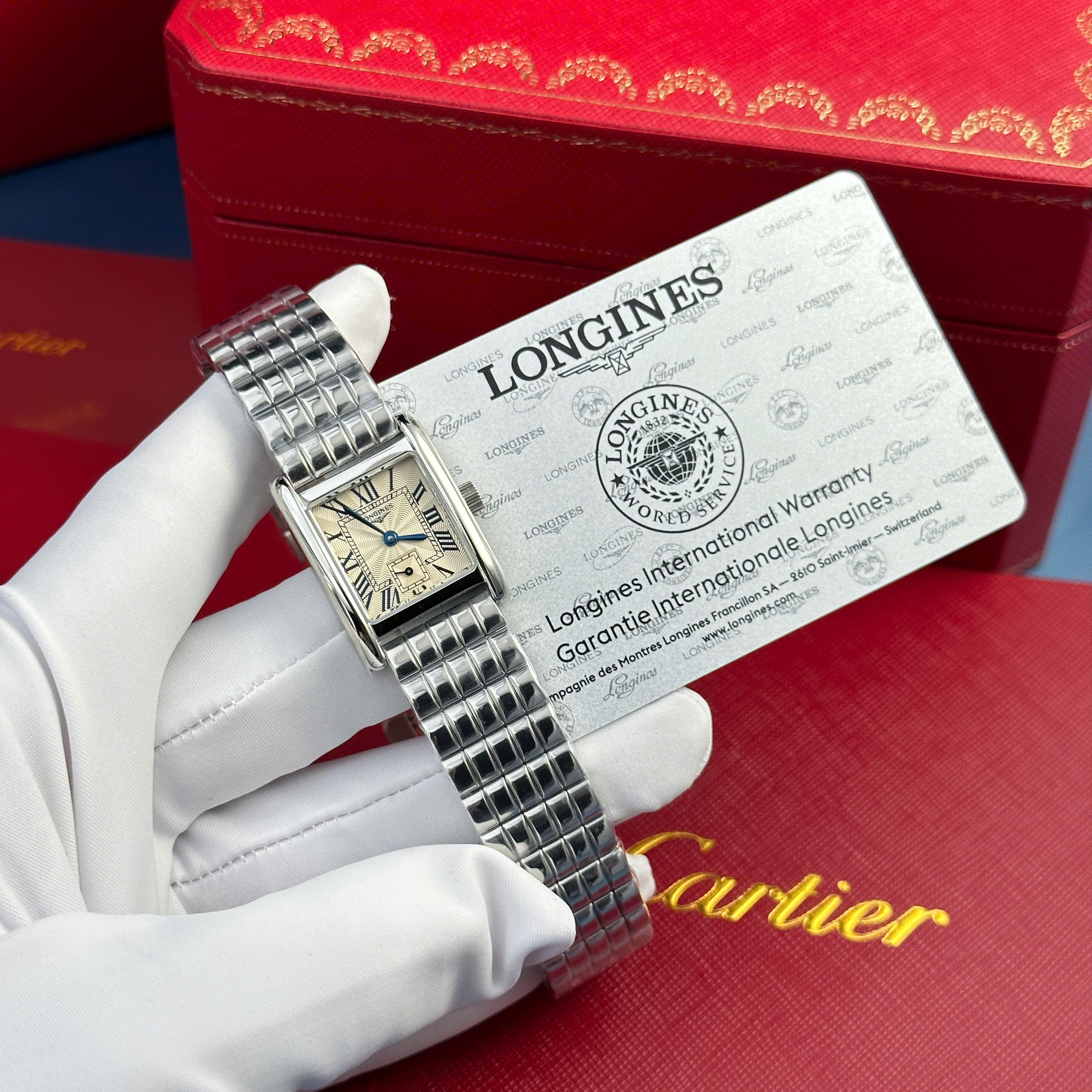 Đồng Hồ Longines Mini DolceVita Nữ Mặt Chữ Nhật Replica 11 Xưởng AF 22x29mm (9)