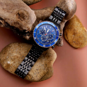 Đồng Hồ Michael Kors Bayville Chronograph Mặt Xanh Dây Kim Loại Like Auth 44mm (10)