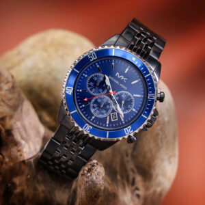 Đồng Hồ Michael Kors Bayville Chronograph Mặt Xanh Dây Kim Loại Like Auth 44mm (10)